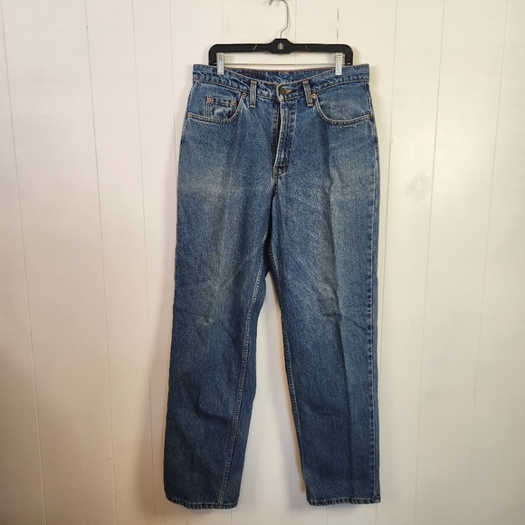 Vintage Other - Vintage 90s Levis 535 Dark Wash Relaxed Fit Tapered Leg Jeans 1990s Mens Size 34